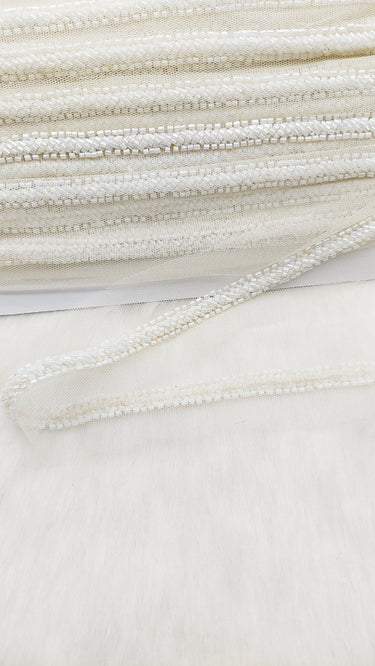 Net Lace In Beaded Embroidery, Hand Embroidered Bead Lace, Beaded Wedding Lace